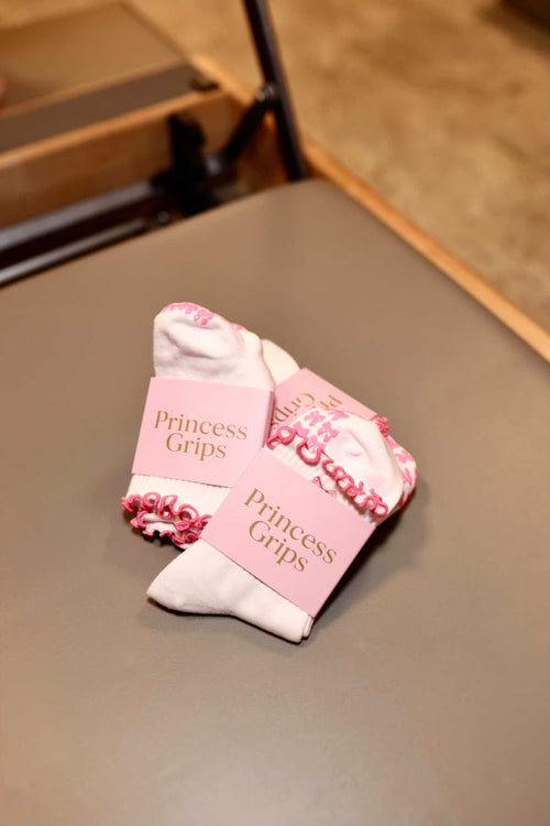 Blush Bow Grip Socks